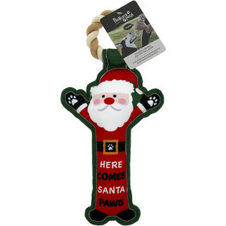 Santa Paws 12" Canvas Dog Toy on Rope