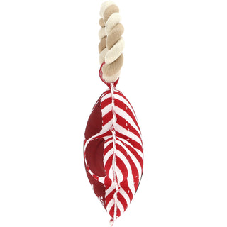 Happy Paw-lidays 9" Canvas Dog Toy on Rope