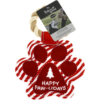 Happy Paw-lidays 9" Canvas Dog Toy on Rope