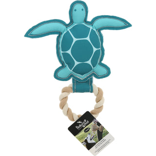 Turtle-y Awesome 9" Canvas Dog Toy on Rope