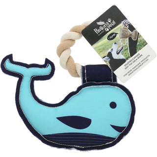 Whale-y Loved 8" Canvas Dog Toy on Rope