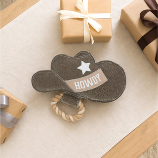 Howdy 11" x 8.5" Canvas Dog Toy on Rope
