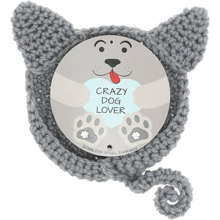 Dog Lover Crochet Coaster Dish & Earring Set