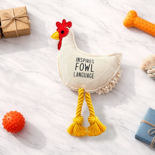 Fowl 8" Dog Toy on Rope