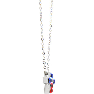 God Bless 16" - 18" Rhodium Plated Crystal  Necklace