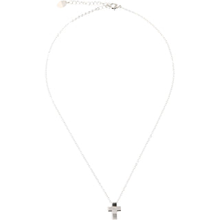 God Bless 16" - 18" Rhodium Plated Crystal  Necklace