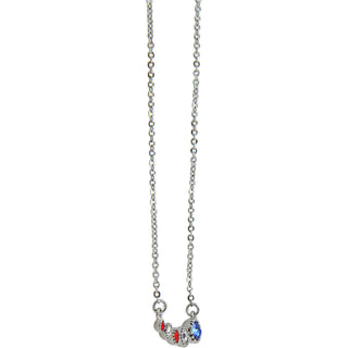 Nurse 16"-18" Rhodium Plated Crystal  Necklace