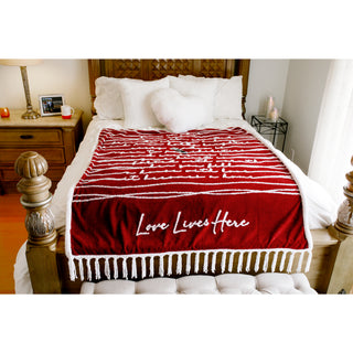 Love Lives Here 50" x 60" Inspirational Plush Blanket