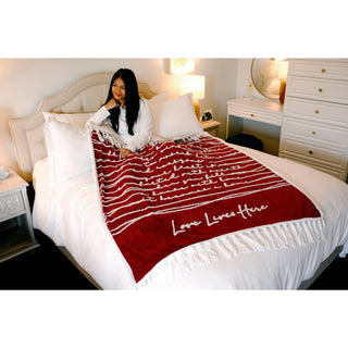 Love Lives Here 50" x 60" Inspirational Plush Blanket