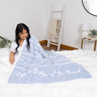 Life is Better at the Beach 50" x 60" Inspirational Plush Blanket