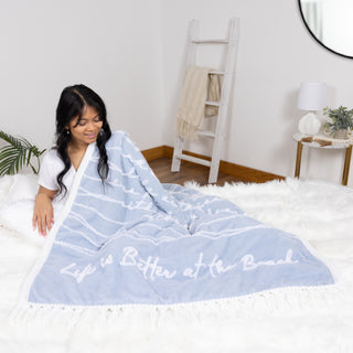 Life is Better at the Beach 50" x 60" Inspirational Plush Blanket