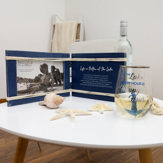 Life is Better at the Lake 8.5" x 6.5" Hinged Sentiment Frame (Holds 7" x 5" Photo)