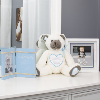 Beautiful Baby Boy 5.5" x 7.5" Hinged Sentiment Frame
(Holds 4" x 6" Photo)