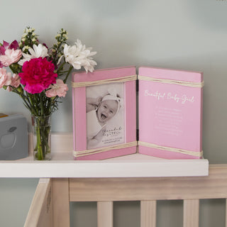 Beautiful Baby Girl 5.5" x 7.5" Hinged Sentiment Frame (Holds 4" x 6" Photo)