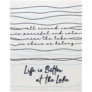 Life is Better at the Lake 12" x 15" Embroidered Plaque