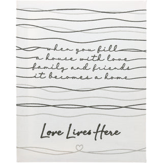 Love Lives Here 12" x 15" Embroidered Plaque