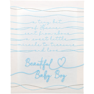Beautiful Baby Boy 12" x 15" Embroidered Plaque