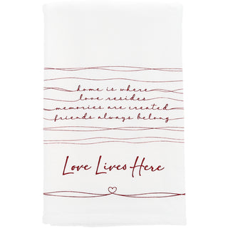 Love Lives Here 100% Cotton Tea Towel