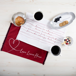 Love Lives Here Cotton Placemats (Set of 2)