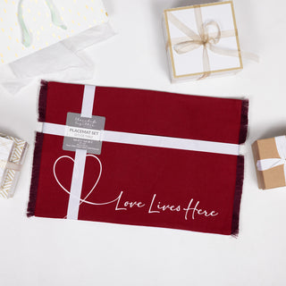 Love Lives Here Cotton Placemats
(Set of 2)