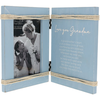 Love You Grandma 5.5" x 7.5" Hinged Sentiment Frame (Holds 4" x 6" Photo)