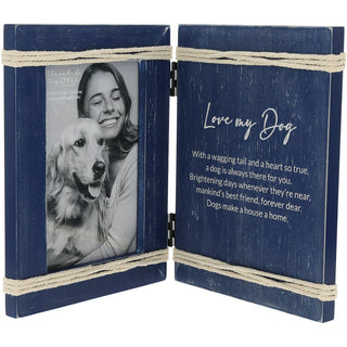 Dog 5.5" x 7.5" Hinged Sentiment Frame (Holds 4" x 6" Photo)
