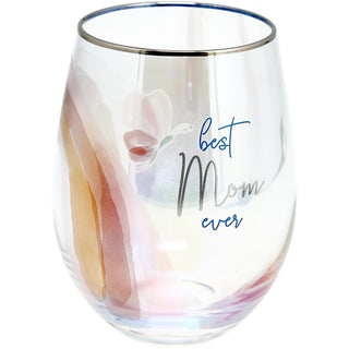 Mom 18 oz Stemless Wine Glass