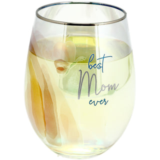 Mom 18 oz Stemless Wine Glass