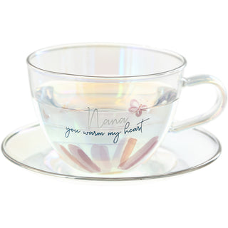 Nana 7 oz Glass Teacup and Saucer