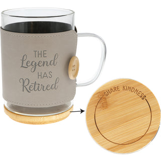 Retired 16 oz Wrapped Glass Mug with Coaster Lid