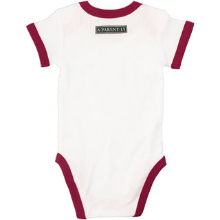 Run The House Burgundy Trimmed Bodysuit