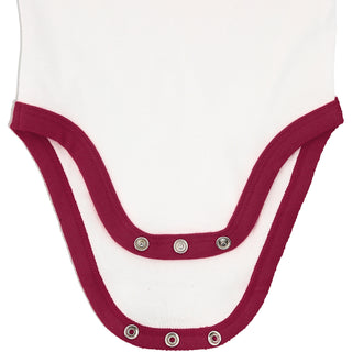 Run The House Burgundy Trimmed Bodysuit