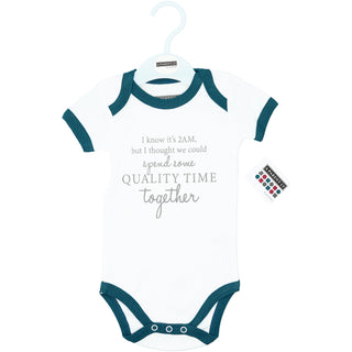 Quality Time Teal Trimmed Bodysuit