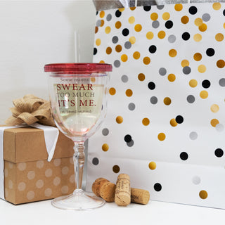 Swear Too Much 13 oz Acrylic Wine Tumbler