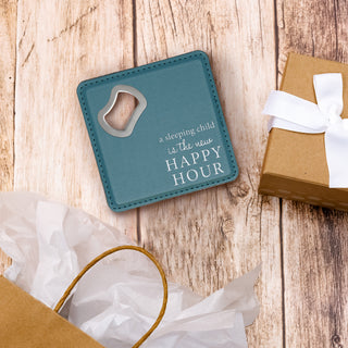 Happy Hour 4" x 4" Bottle Opener Coaster