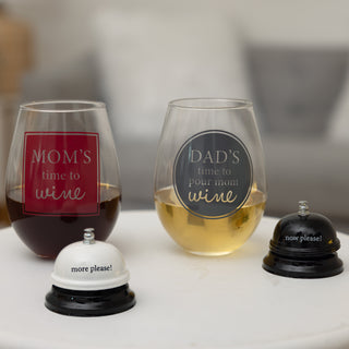 Dad's Time 30 oz Wine Glass & Bell Set