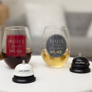 Mom's Time 30 oz Wine Glass & Bell Set