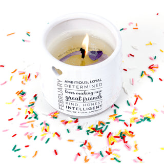 February 11 oz - 100% Soy Wax Reveal Candle with Birthstone Scent: Tranquility