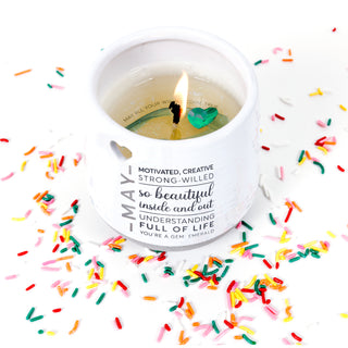 May 11 oz - 100% Soy Wax Reveal Candle with Birthstone Scent: Tranquility