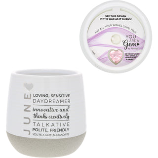 June 11 oz - 100% Soy Wax Reveal Candle with Birthstone Scent: Tranquility