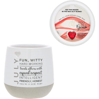 July 11 oz - 100% Soy Wax Reveal Candle with Birthstone Scent: Tranquility