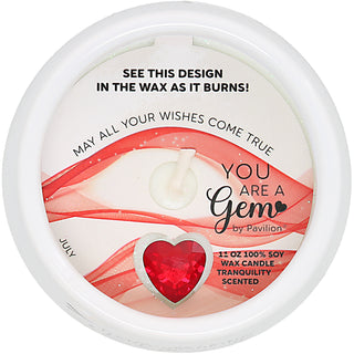 July 11 oz - 100% Soy Wax Reveal Candle with Birthstone Scent: Tranquility