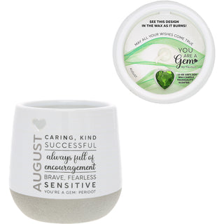 August 11 oz - 100% Soy Wax Reveal Candle with Birthstone Scent: Tranquility