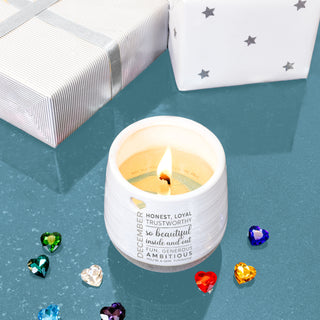 December 11 oz - 100% Soy Wax Reveal Candle with Birthstone Scent: Tranquility