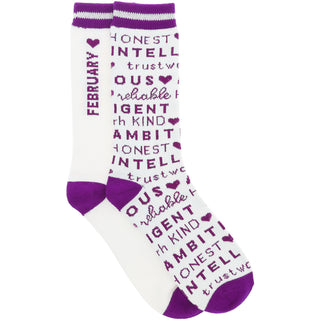 February M/L Unisex Crew Sock