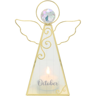 October 6.5" Monthly Angel Tea Light Holder