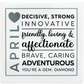 April 4"x4" Ceramic Coaster