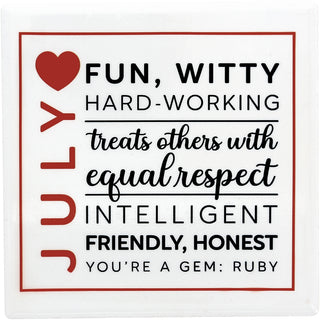 July 4"x4" Ceramic Coaster