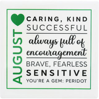 August 4"x4" Ceramic Coaster