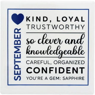 September 4"x4" Ceramic Coaster